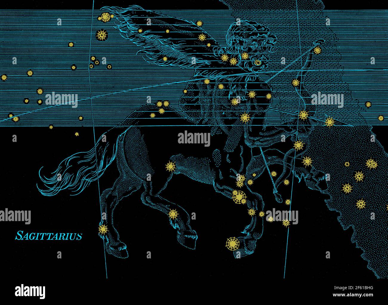 La constellation du Sagittaire, signe du zodiaque, Bayer Banque D'Images