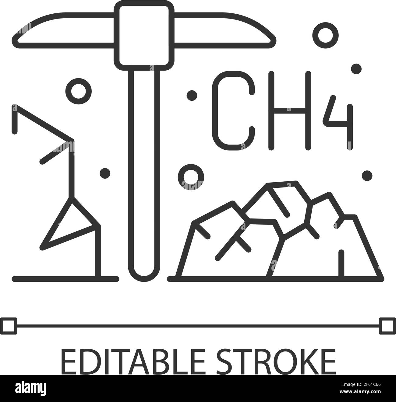 Icône linéaire extraction de charbon Illustration de Vecteur