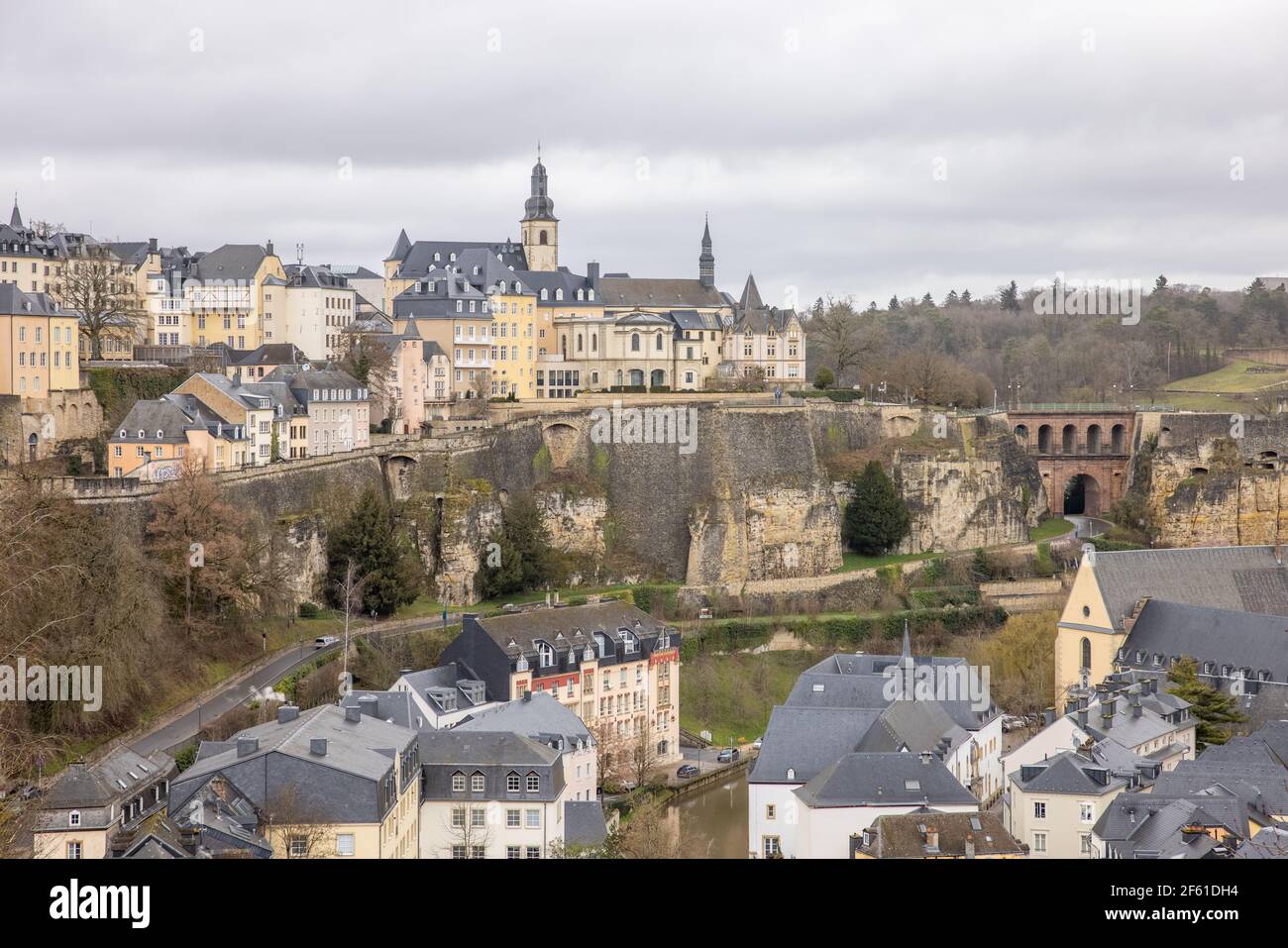 Luxembourg - vue depuis le chemin de la « Corniche » Banque D'Images