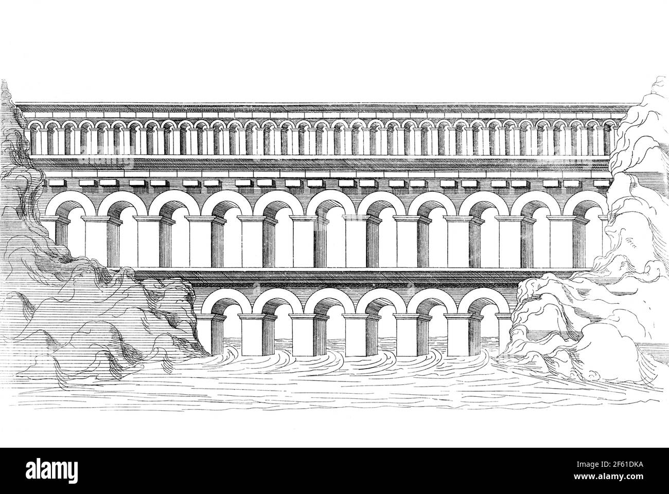 Pont du Gard, aqueduc romain antique Banque D'Images