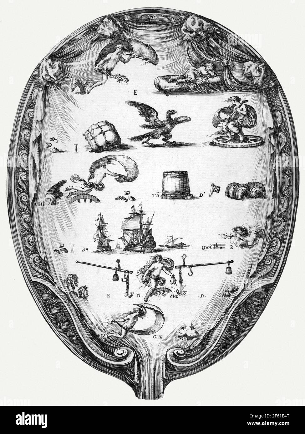 Rebus sur le sujet de Fortune, 1639 Banque D'Images