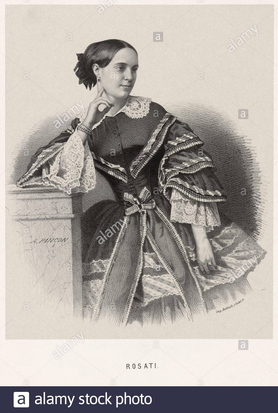 Carolina Rosati portrait, 1826 – 1905 est un danseur de ballet italien qui a gagné la renommée avec le Paris Opera Ballet et le Ballet impérial à Saint-Pétersbourg, illustration vintage de 1850 Banque D'Images