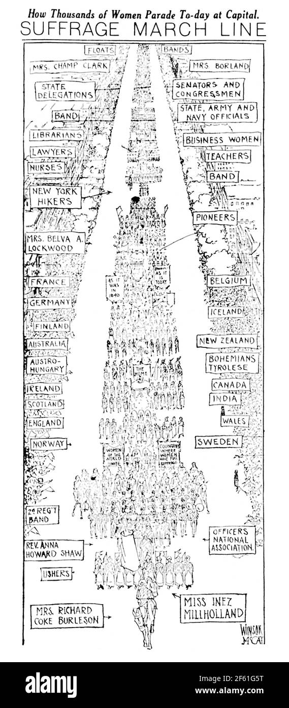 Procession de la femme au suffrage, 1913 Banque D'Images