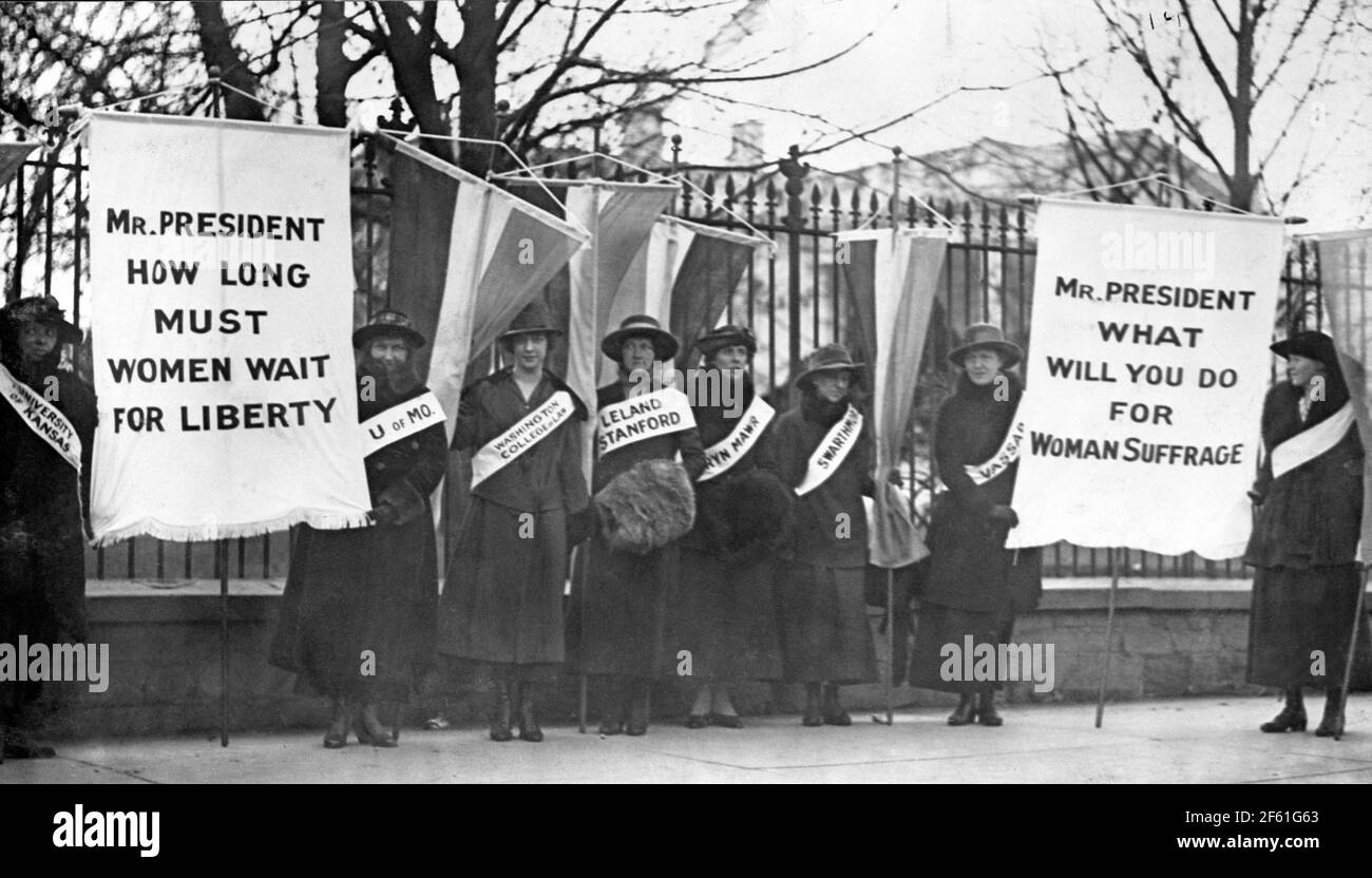 Silent Sentinels, Suffragettes américaines, 1917 Banque D'Images