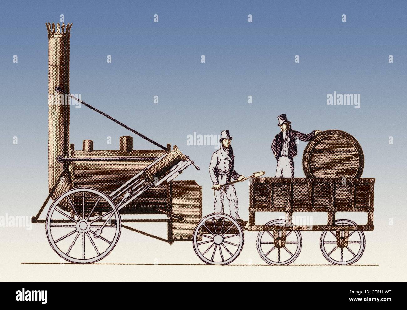 Stephenson, locomotive à vapeur Rocket, 1829 Banque D'Images
