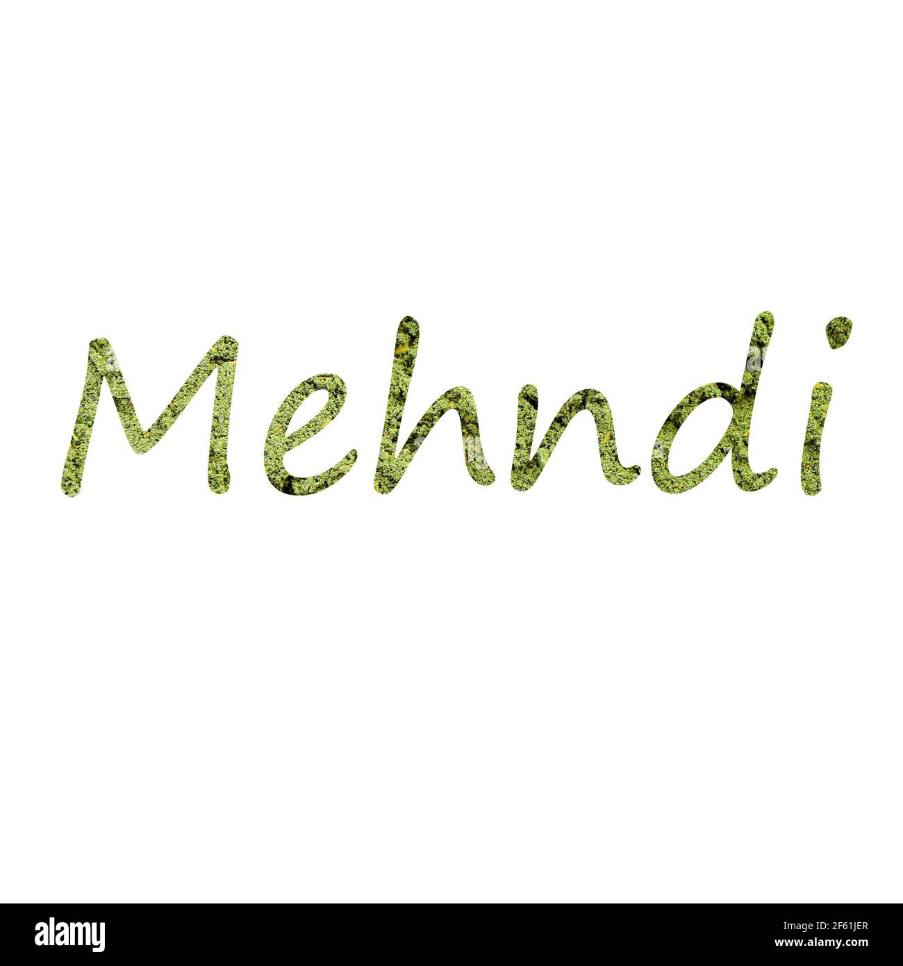 Mot MEHNDI sur fond blanc Banque D'Images