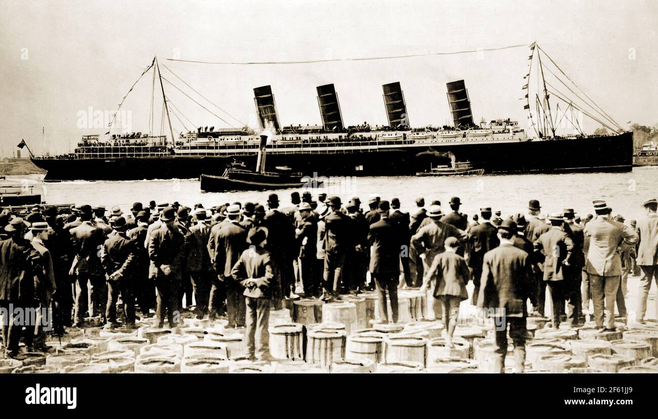 RMS Lusitania, 1907 Banque D'Images