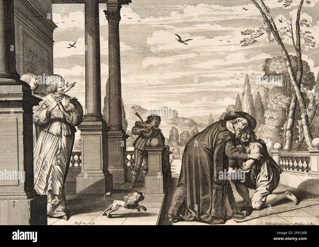 Retours de fils prodigiaux, parabole biblique Banque D'Images