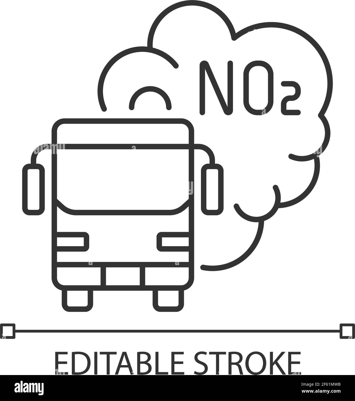 Icône linéaire chariots et bus Illustration de Vecteur