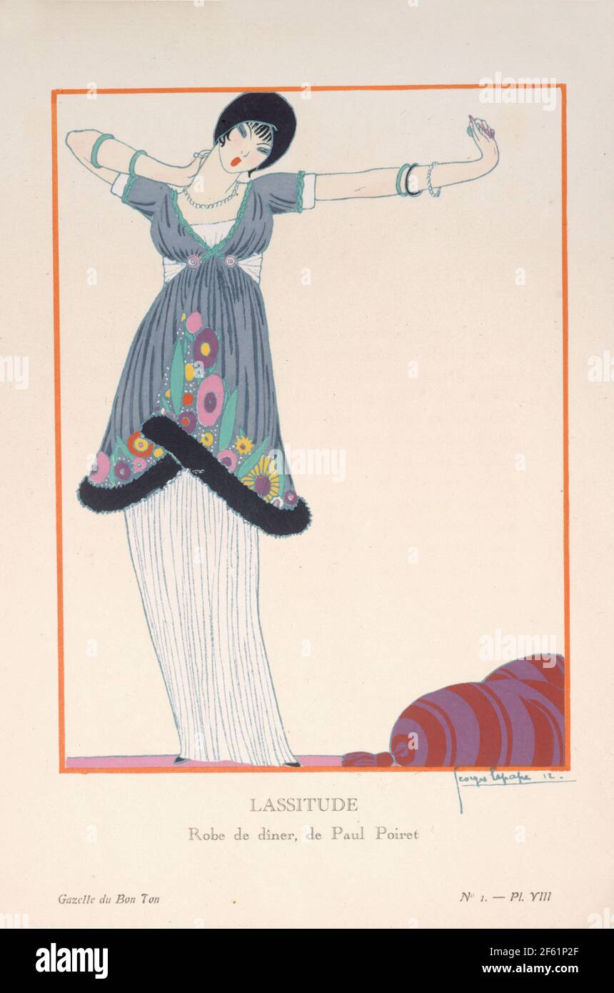Paul Poiret Fashion Design, années 1910 Banque D'Images