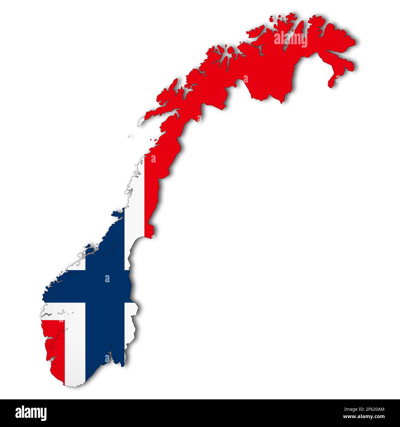 Carte de Norvège sur fond blanc avec illustration 3d du masque Banque D'Images