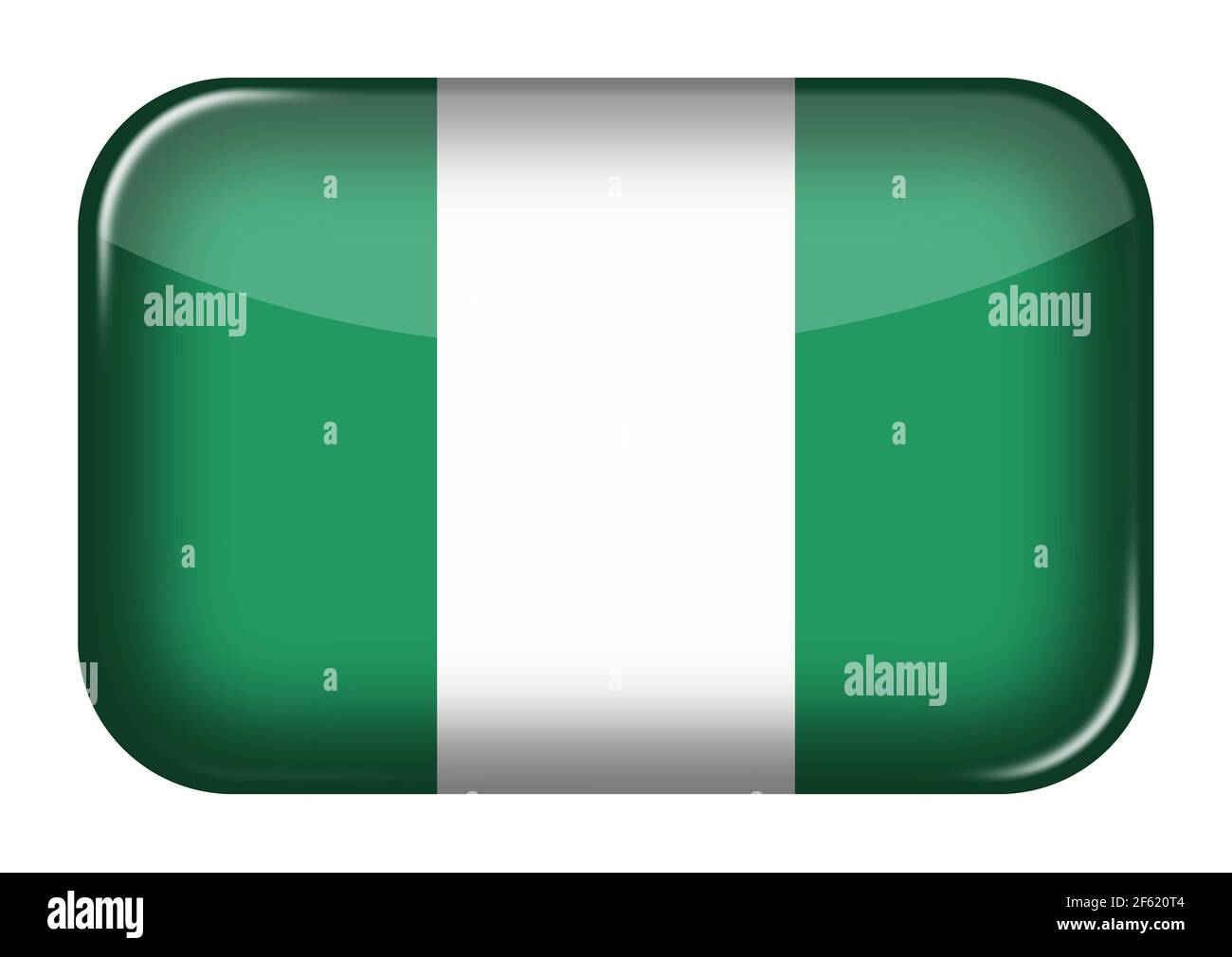 Icône web Nigeria bouton rectangle avec masque de découpe illustration 3d Banque D'Images