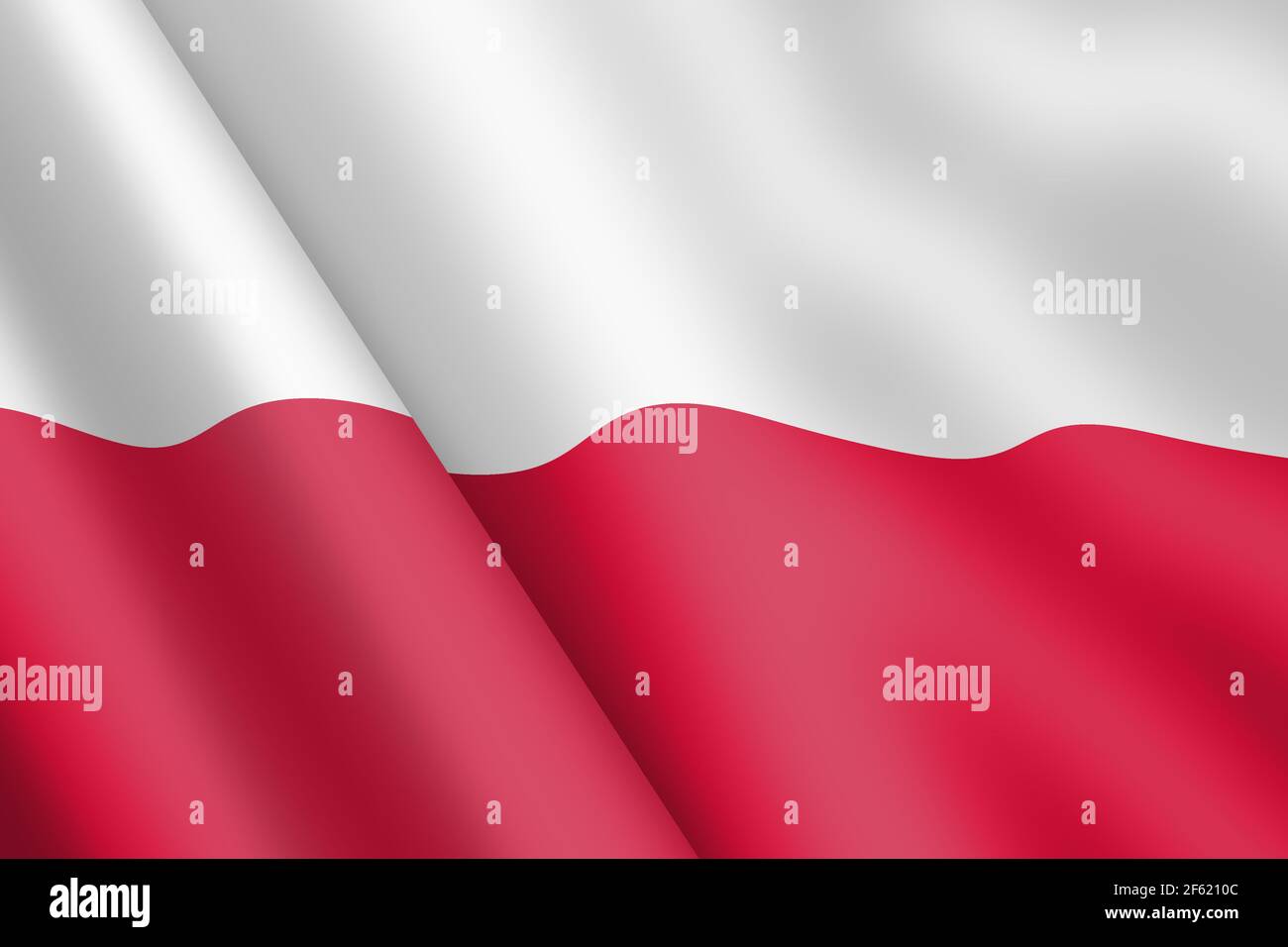Pologne Waging drapeau 3d illustration ondulation du vent Banque D'Images