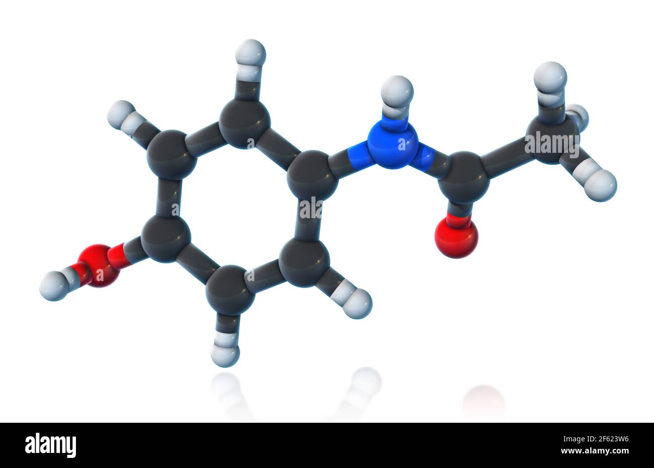Acétaminophène, modèle moléculaire Banque D'Images