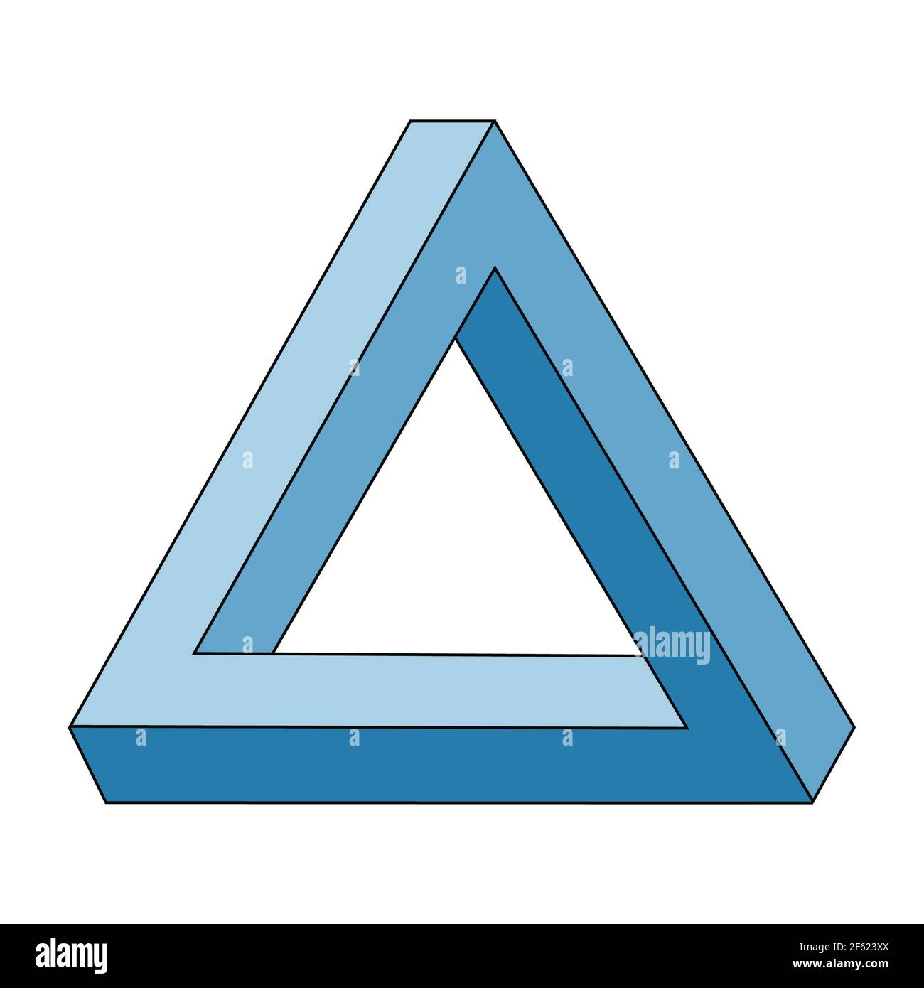 Illusion optique, triangle Penrose, Illustration Banque D'Images
