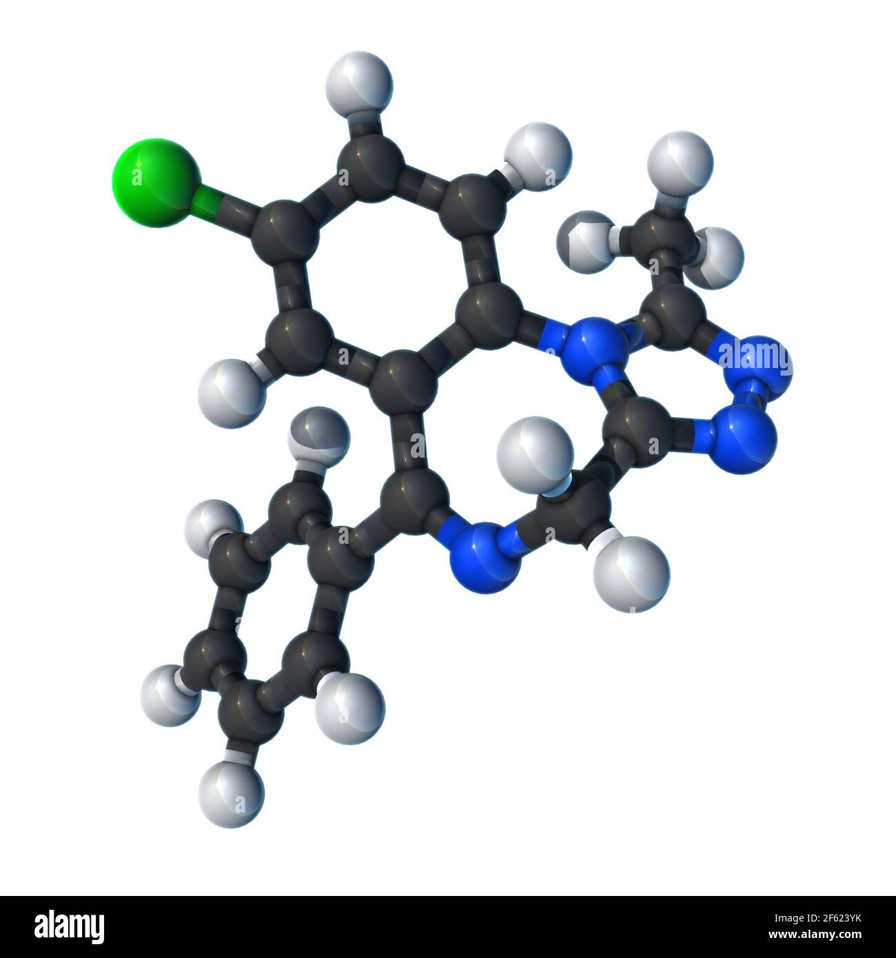 Alprazolam, modèle moléculaire Banque D'Images