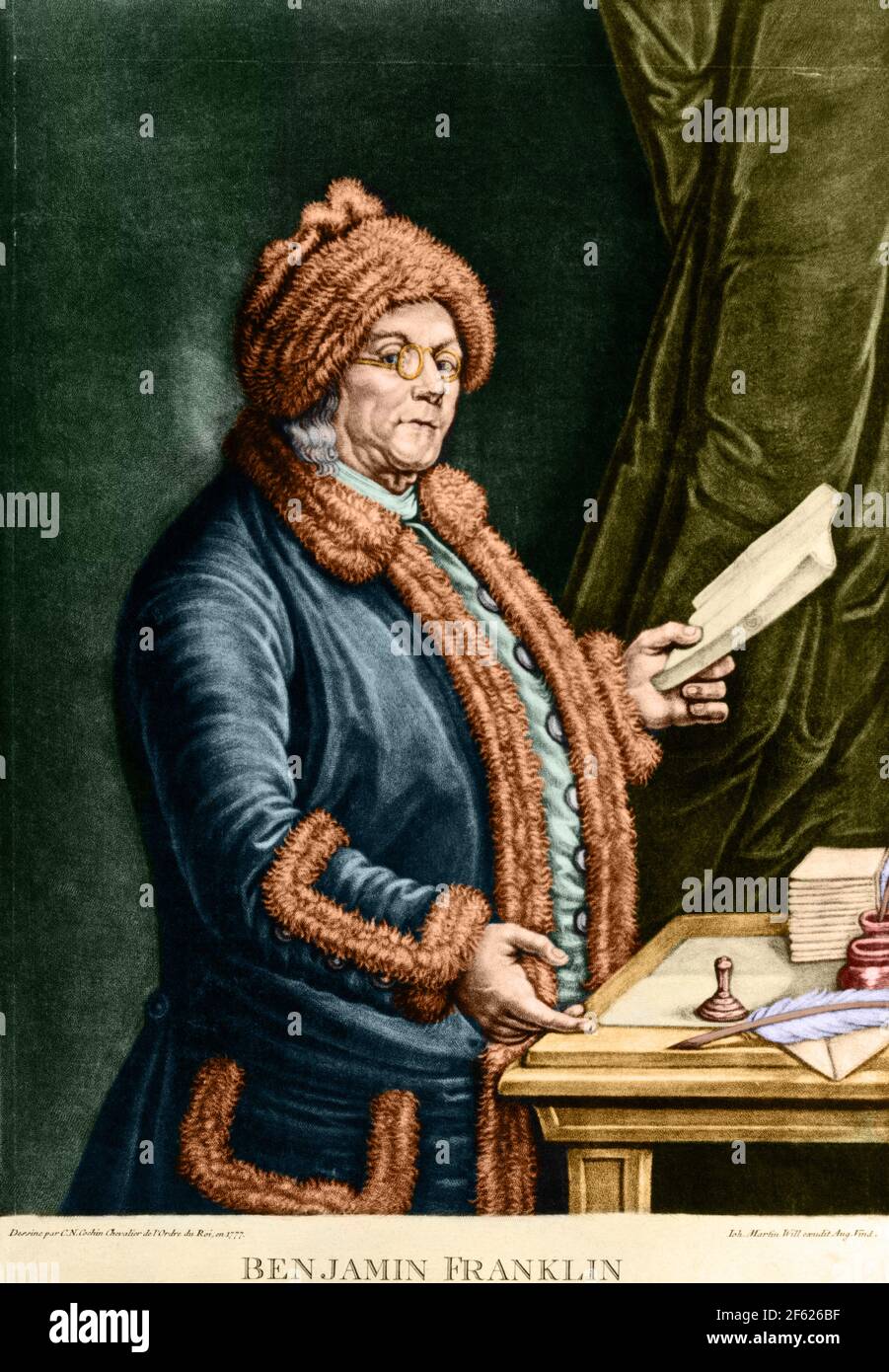 Benjamin Franklin, Polymathe Américain Banque D'Images
