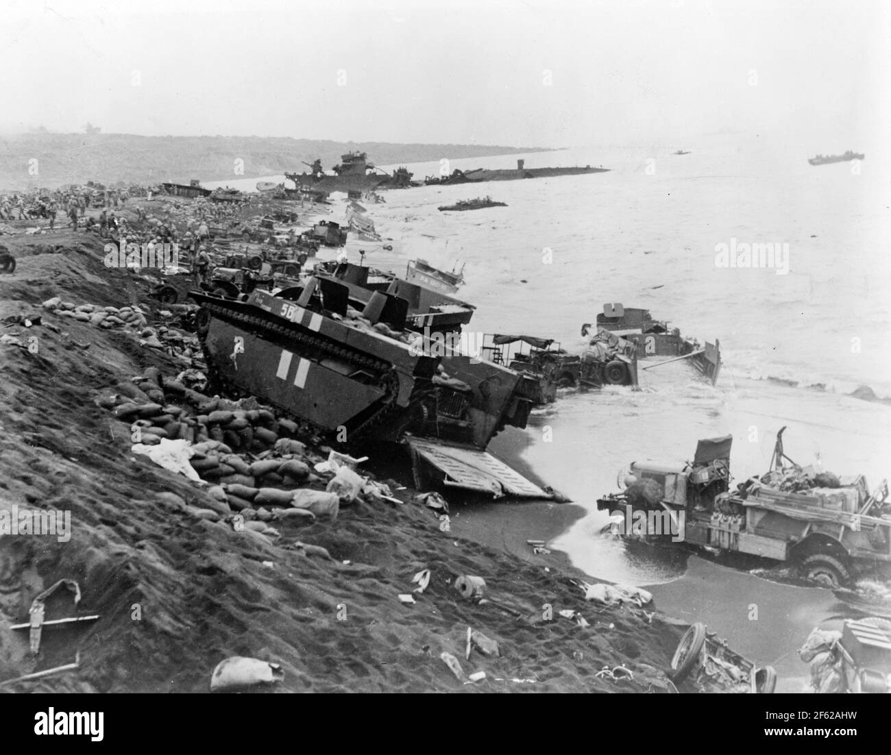 Jour J à Iwo Jima, 1945, Seconde Guerre mondiale Banque D'Images
