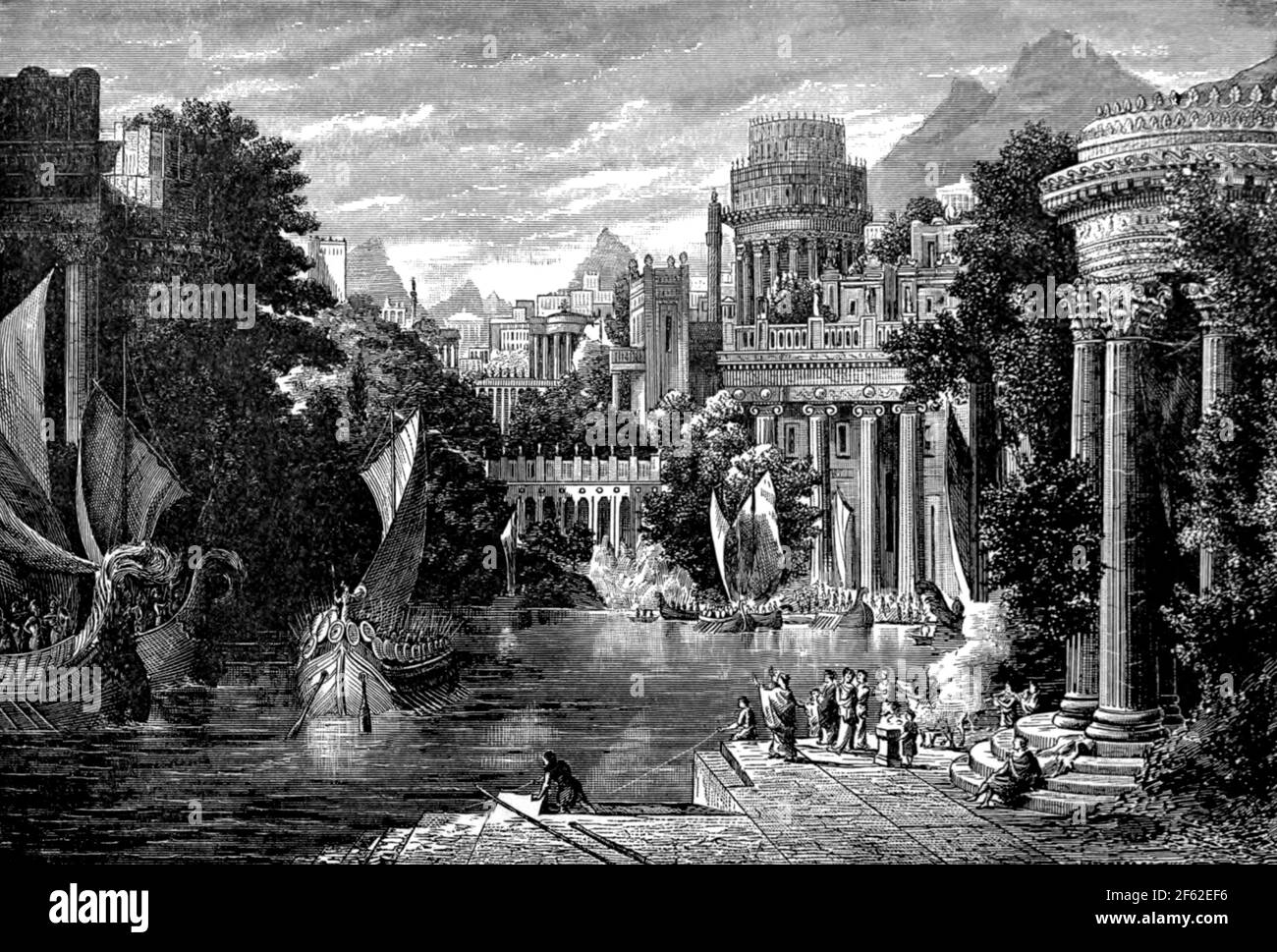 Les Grecs reviennent de la bataille de Salamis, 480 av. J.-C. Banque D'Images