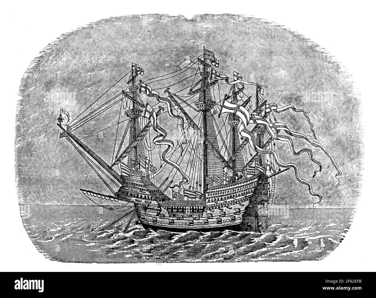 Henry Grace √† Dieu, vaisseau amiral de la Marine royale, XVIe siècle Banque D'Images
