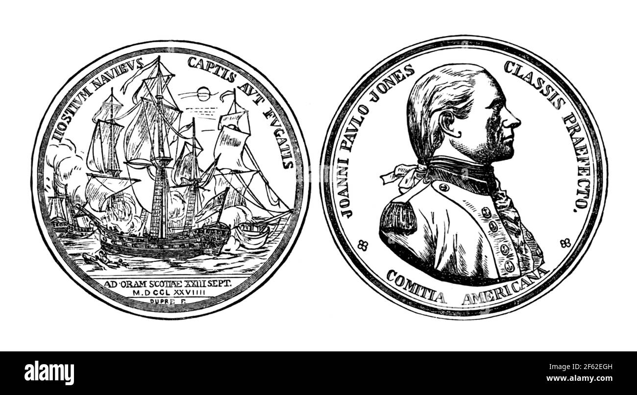 Médaille d'or décernée à John Paul Jones, 1787 Banque D'Images