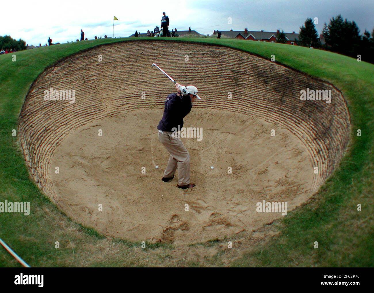 Mark Roe Golfer - juillet 2001 pendant l'entraînement, avant le début des championnats de golf ouverts au Royal Lytham & St Annes Golf course. Banque D'Images