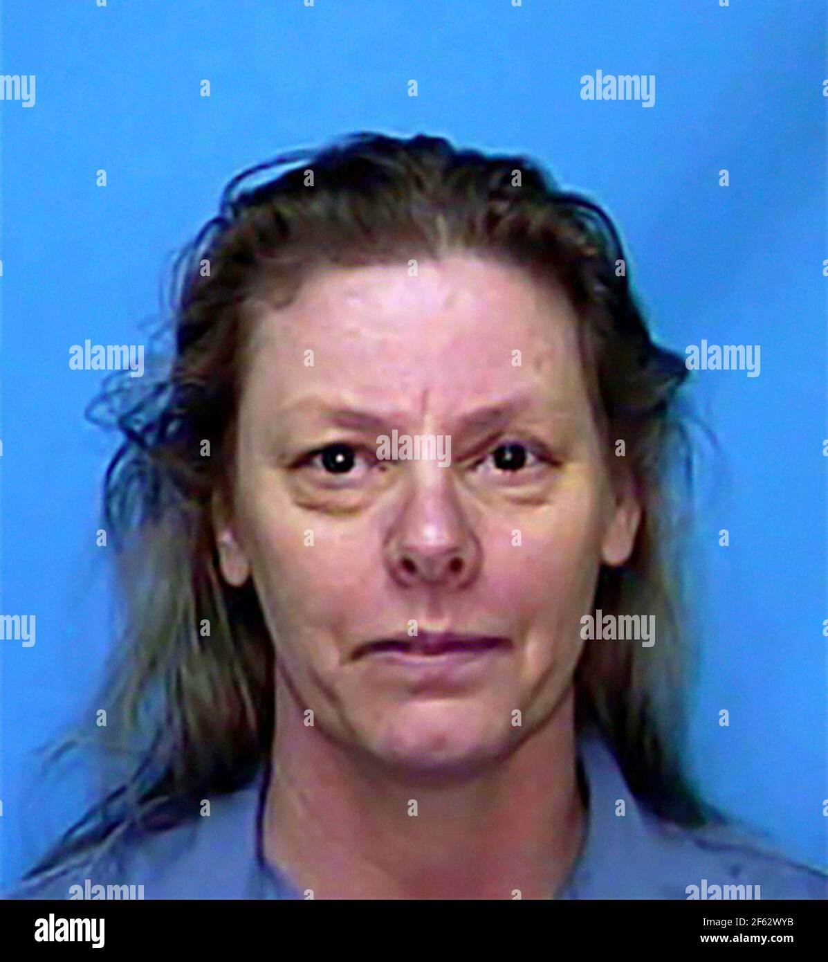 Aileen Wuornos. Coup de feu de la police de l'assassin en série américain, Aileen Carol 'Lee' Wuornos (b. Aileen Carol Pittman, 1956-2002), photographie du département des corrections de Floride. Banque D'Images
