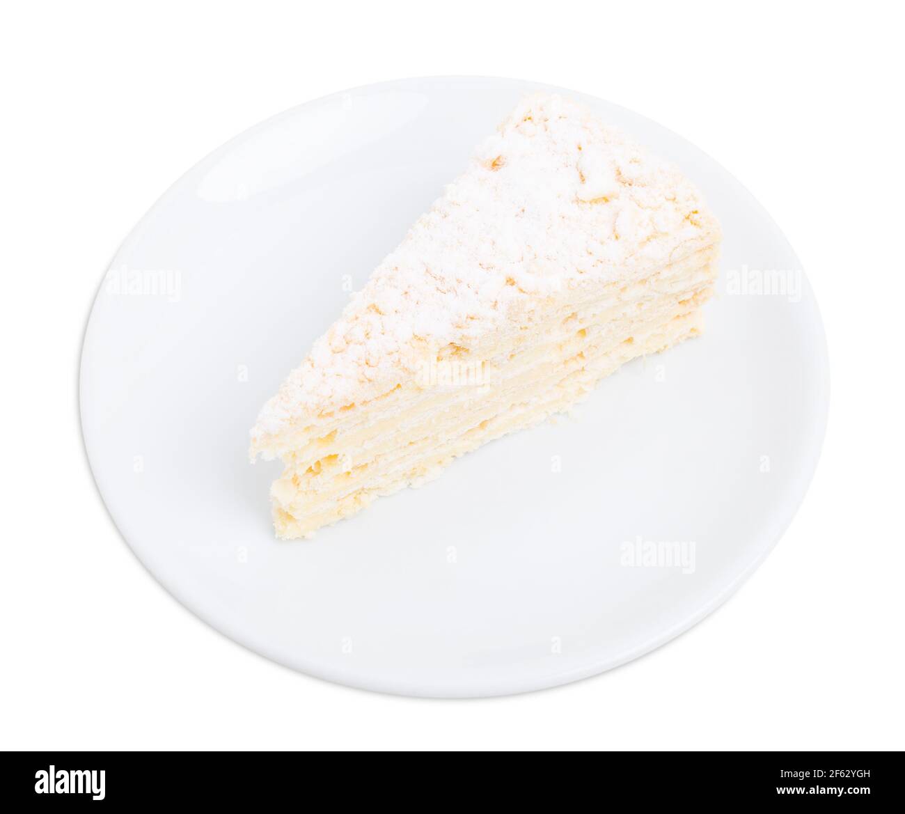 Gateau Russe Napoleon Isole Sur Un Fond Blanc Photo Stock Alamy