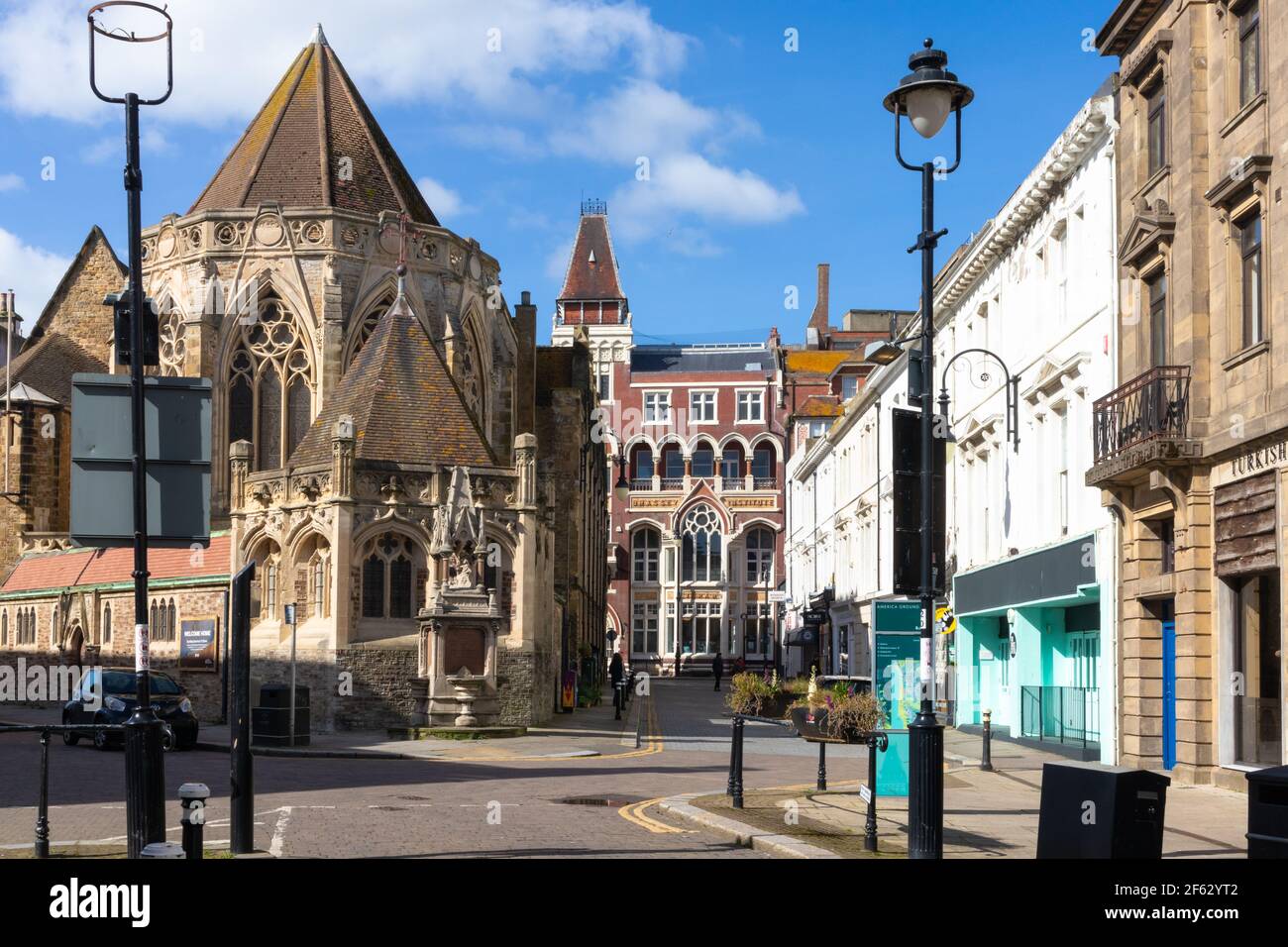 Institut Brassey, bibliothèque hastings, église Sainte-trinité, est du sussex, royaume-uni Banque D'Images