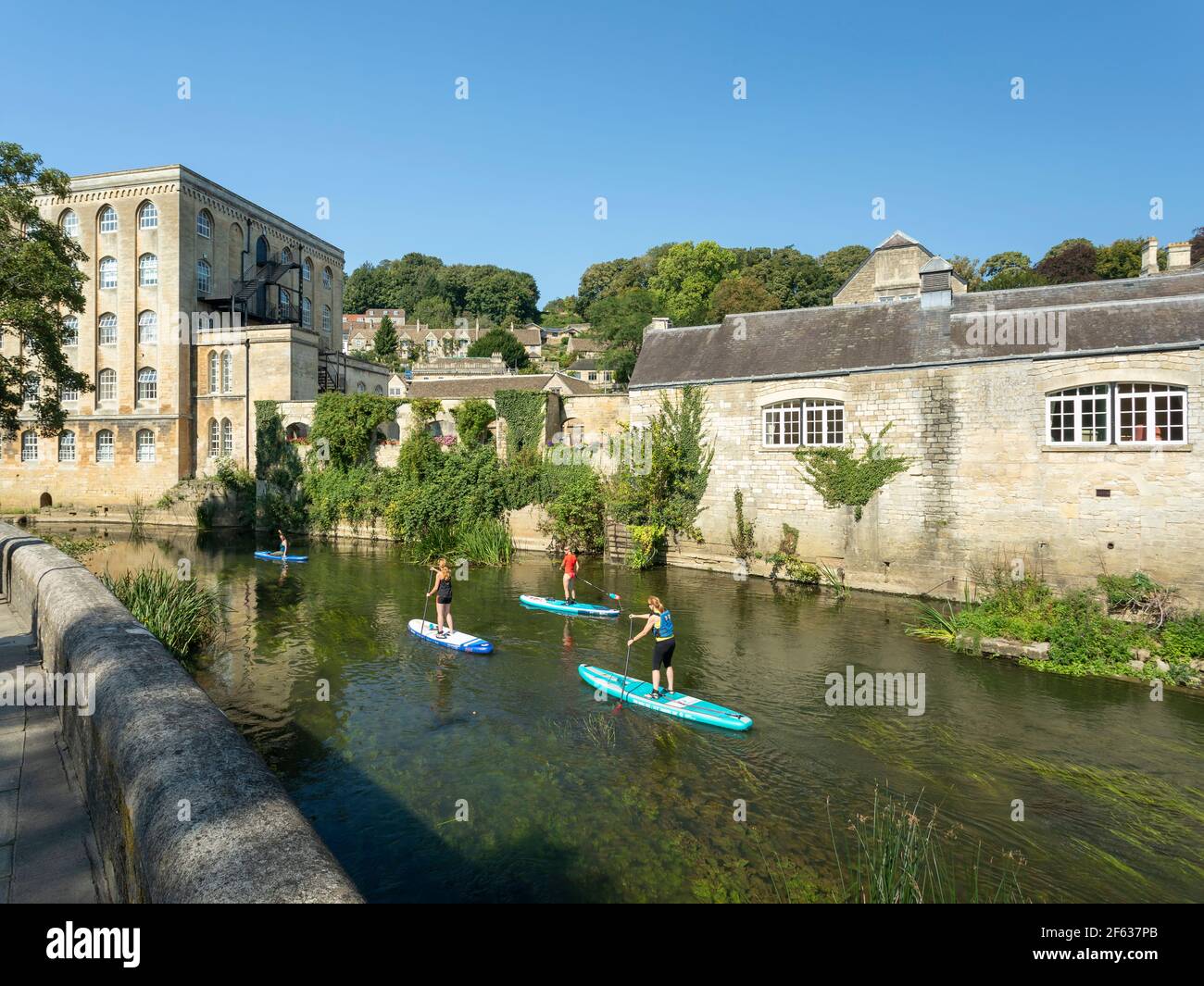 River Avon à Bradford on Avon, Cotswolds, Wiltshire, Angleterre, Royaume-Uni, Europe Banque D'Images