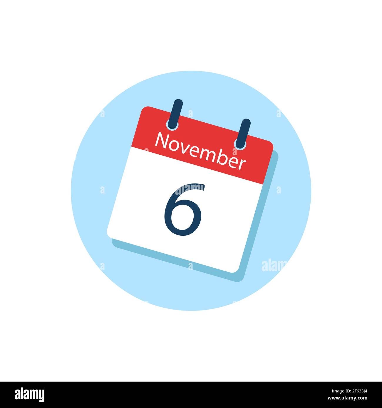 Calendrier quotidien blanc icône novembre dans un style Flat Design. Illustration de vecteur isolé facile à éditer. Illustration de Vecteur