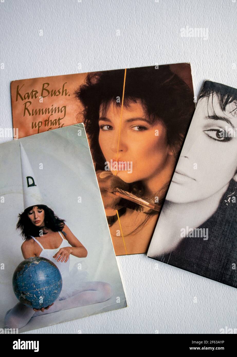 Kate Bush célibataires sur vinyle Banque D'Images