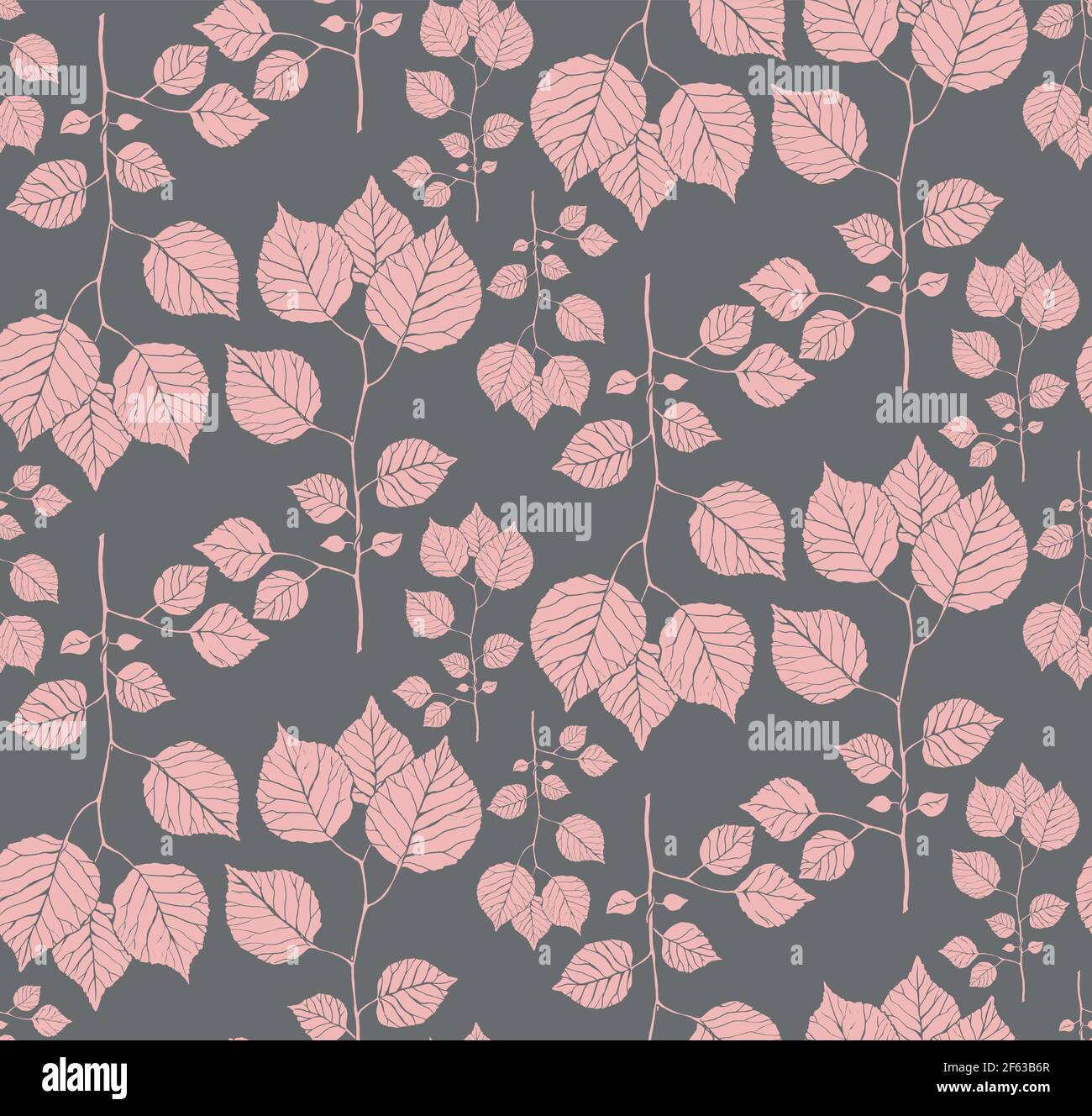 Motif sans couture avec branches dessinées à la main et feuilles. Illustration vectorielle. Motif botanique pour textiles et papiers peints. Illustration de Vecteur