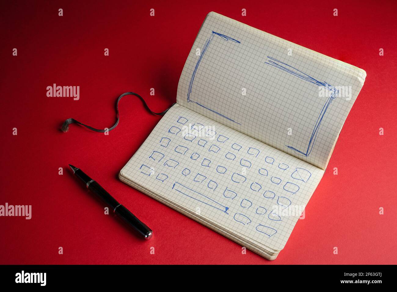 un ordinateur portable avec le dessin du clavier et du écran d'un ordinateur portable Banque D'Images