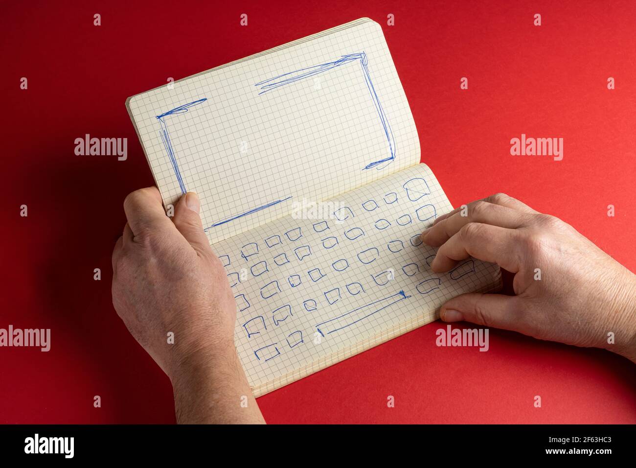 un ordinateur portable avec le dessin du clavier et du écran d'un ordinateur portable Banque D'Images