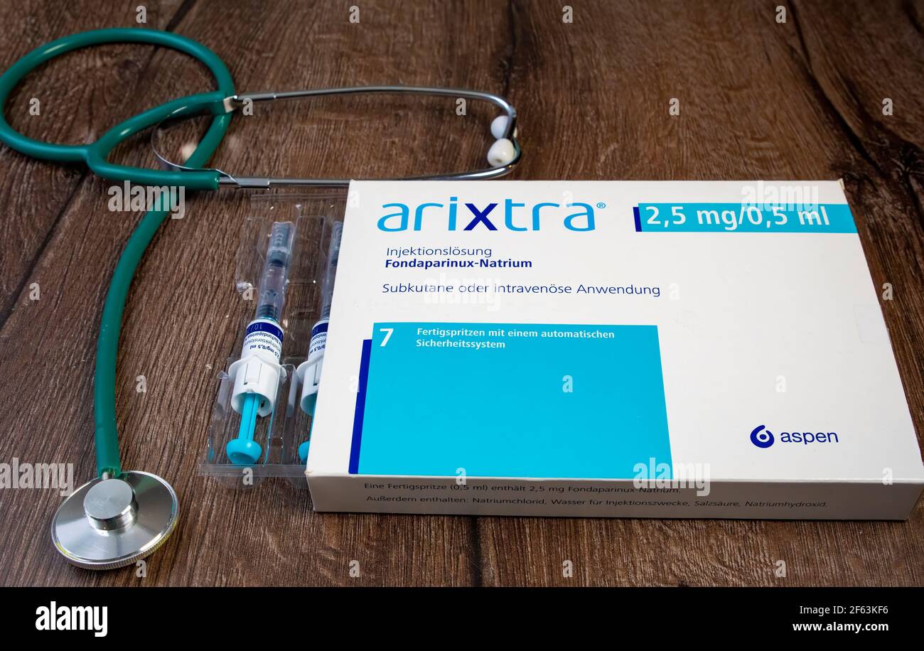 ARIXTRA est un médicament de prescription qui est utilisé pour: Aider à prévenir la formation de caillots sanguins chez les personnes .Fondaparinux sodium Banque D'Images