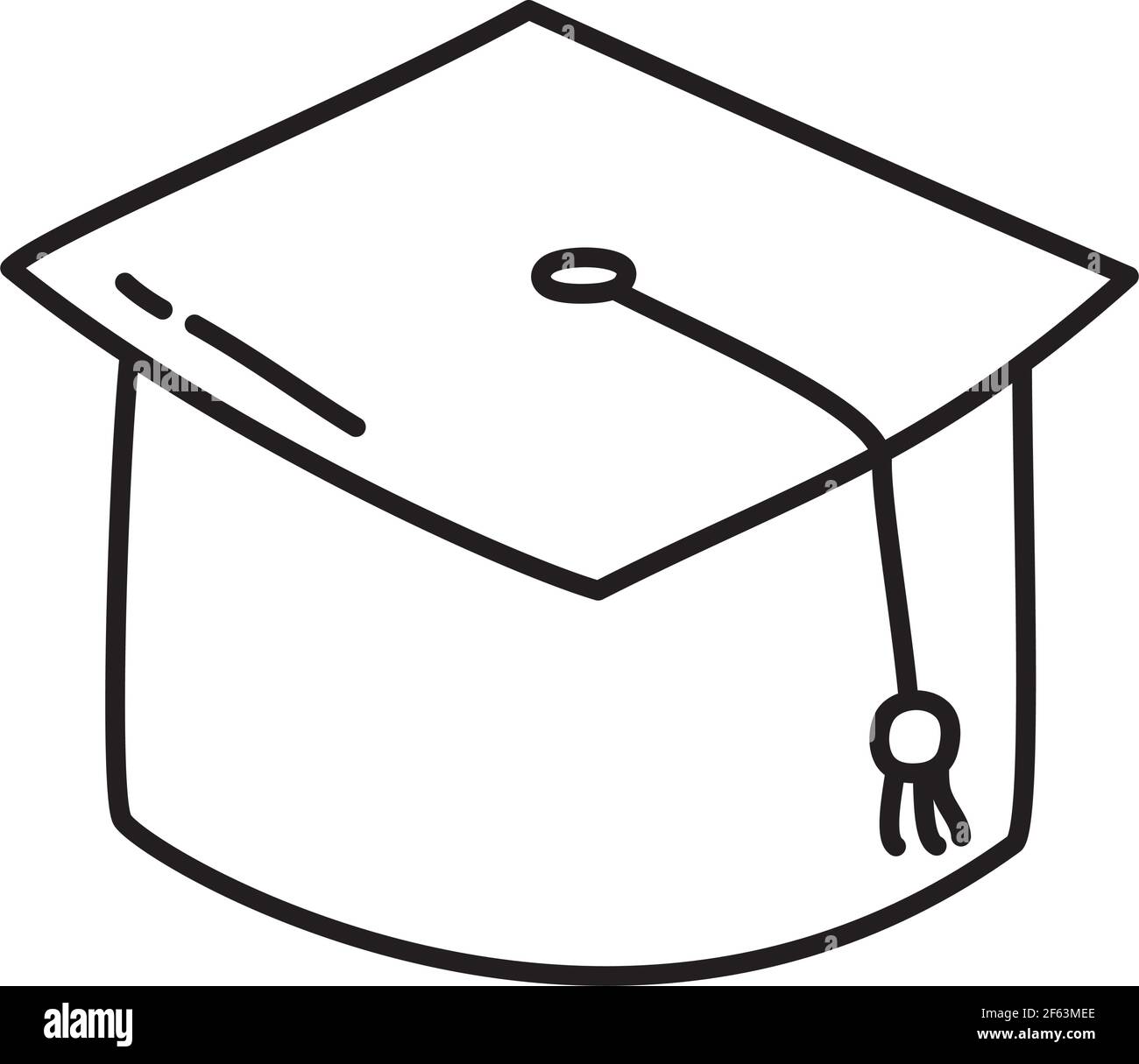 Graduation cap sur fond blanc Illustration de Vecteur