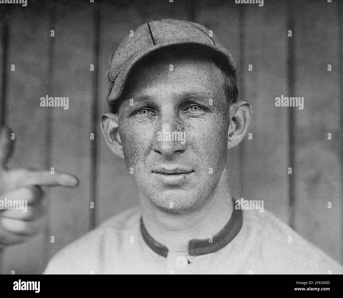 Eddie Leslie Grant, troisième baseman des Cincinnati Reds 13 mai 1911. Il est devenu l'un des rares grands lixiviers qui ont été tués lors de la Seconde Guerre mondiale Banque D'Images
