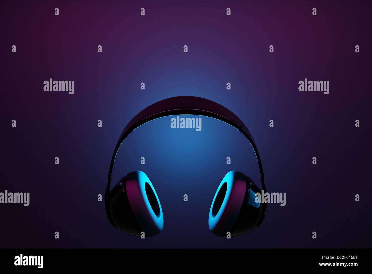 illustration 3d casque sans fil noir réaliste isolé sur fond noir sous une  lumière néon rose et bleue. Casque audio. Technologie audio Photo Stock -  Alamy