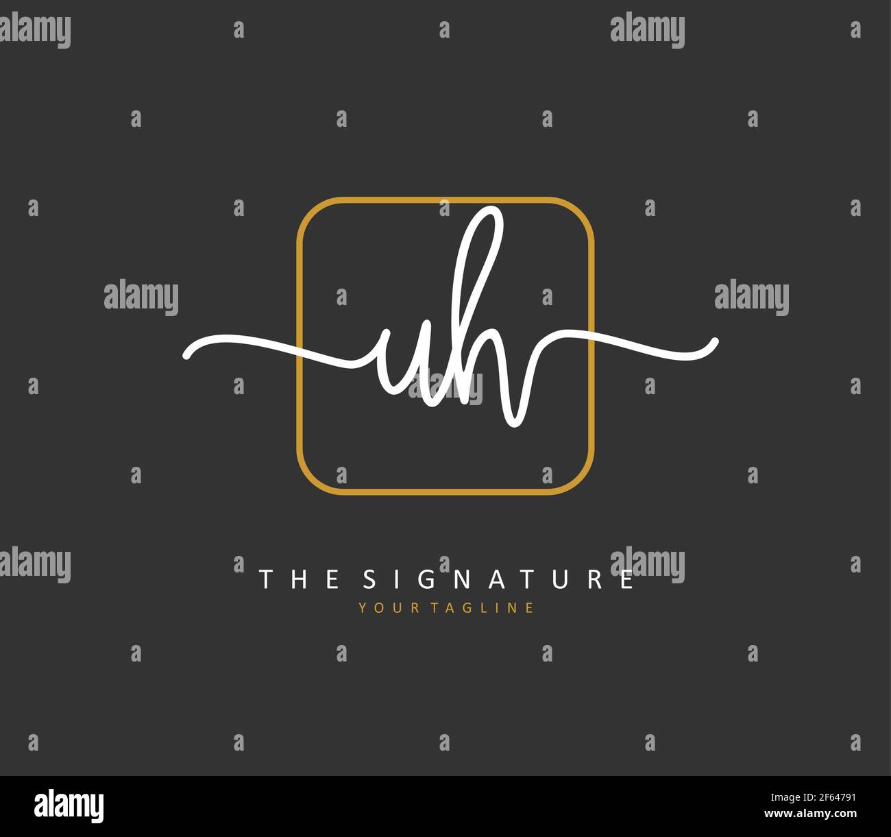 U H UH lettre initiale écriture manuscrite et logo de signature. Un concept d'écriture manuscrite logo initial avec élément de modèle. Illustration de Vecteur