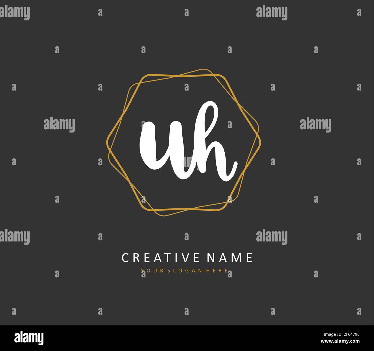 U H UH lettre initiale écriture manuscrite et logo de signature. Un concept d'écriture manuscrite logo initial avec élément de modèle. Illustration de Vecteur