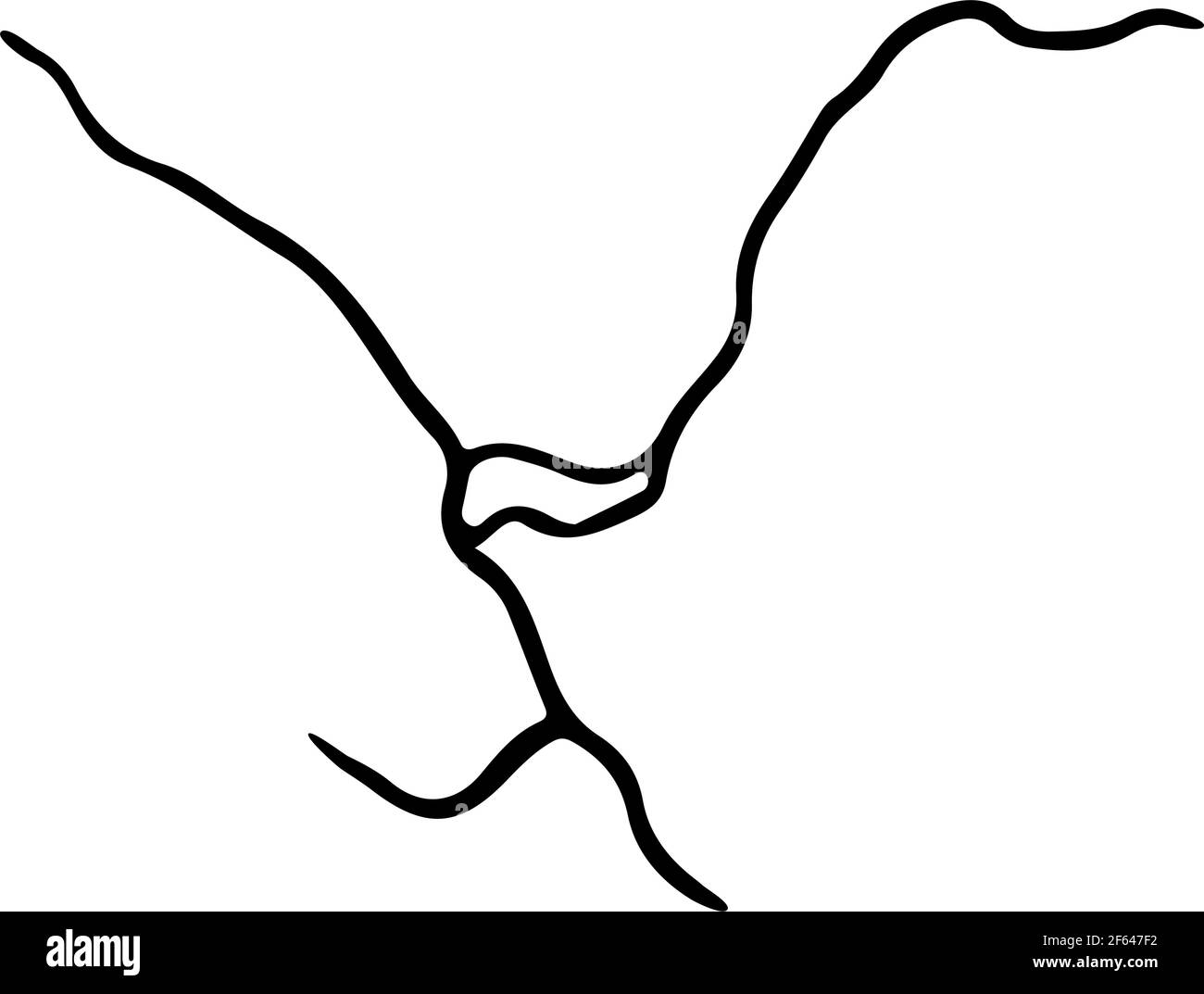 Fissure de Kintsugi. Tremblement de terre et fissures de terre, effet de trou, craquelure et texture endommagée. Les illustrations vectorielles peuvent être utilisées pour les décorations kintsugi Illustration de Vecteur