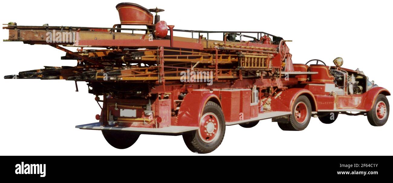 1936 camion de pompiers Lafrance américain Banque D'Images