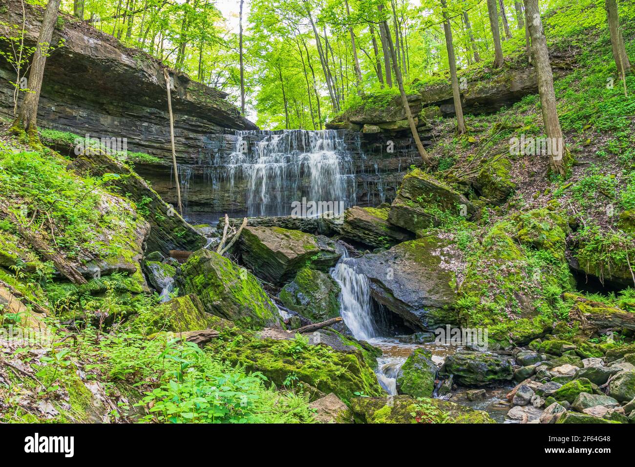 Chutes d'eau de Louth et sentier de randonnée Lincoln Ontario Canada en été Banque D'Images