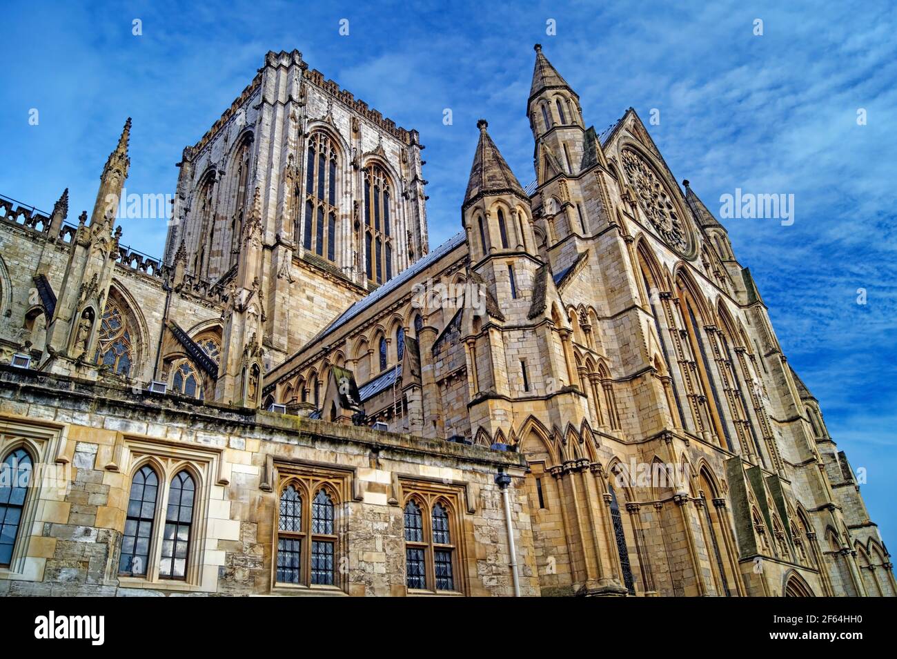 Royaume-Uni, North Yorkshire, York, Central Tower et South face of York Minster Banque D'Images