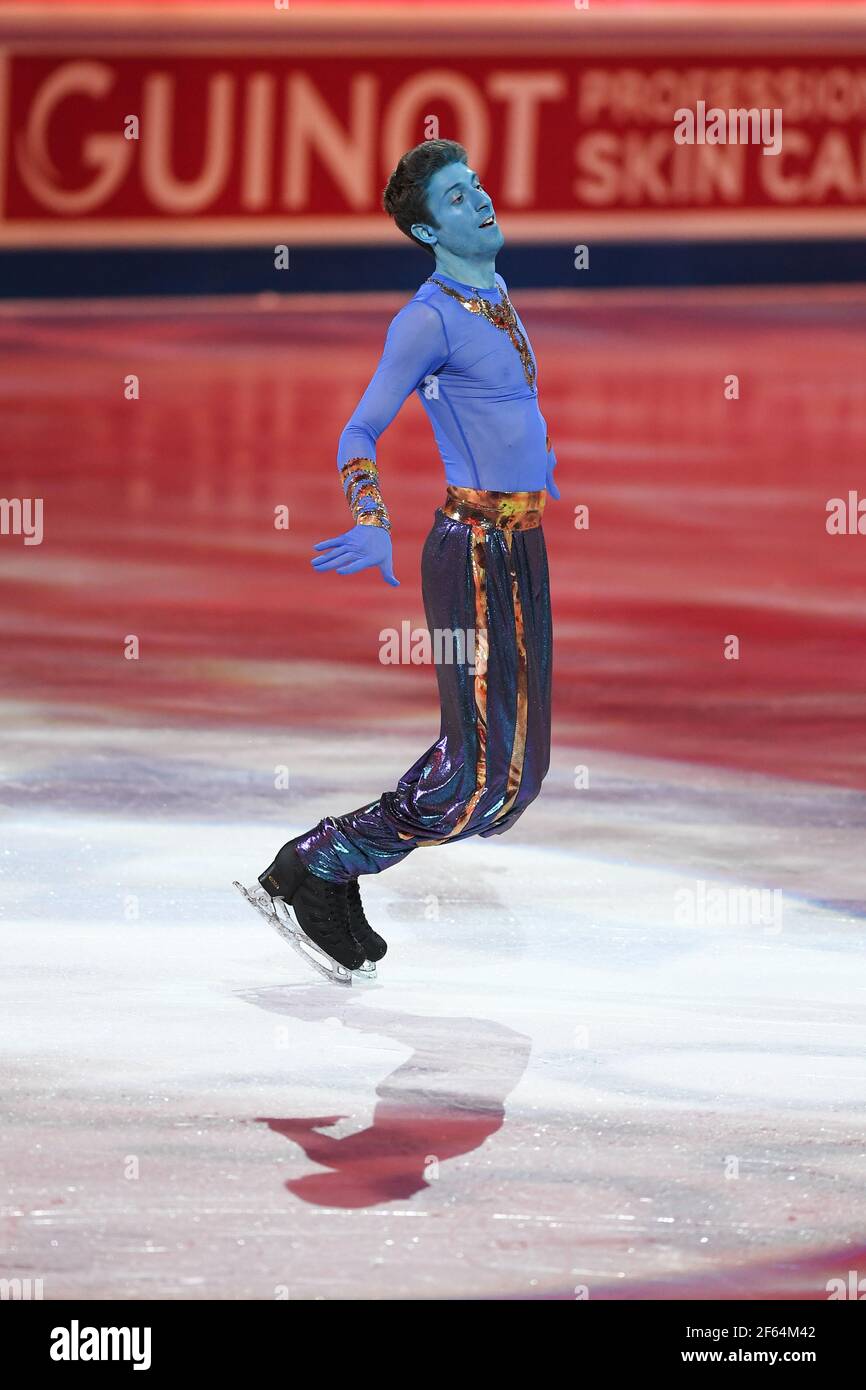 Morisi KVITELASHVILI GEO, lors du Gala d'exposition aux Championnats du monde de patinage artistique 2021 de l'UIP au Globe Ericsson, le 28 mars 2021 à Stockholm, Suède. (Photo de Raniero Corbelletti/AFLO) Banque D'Images