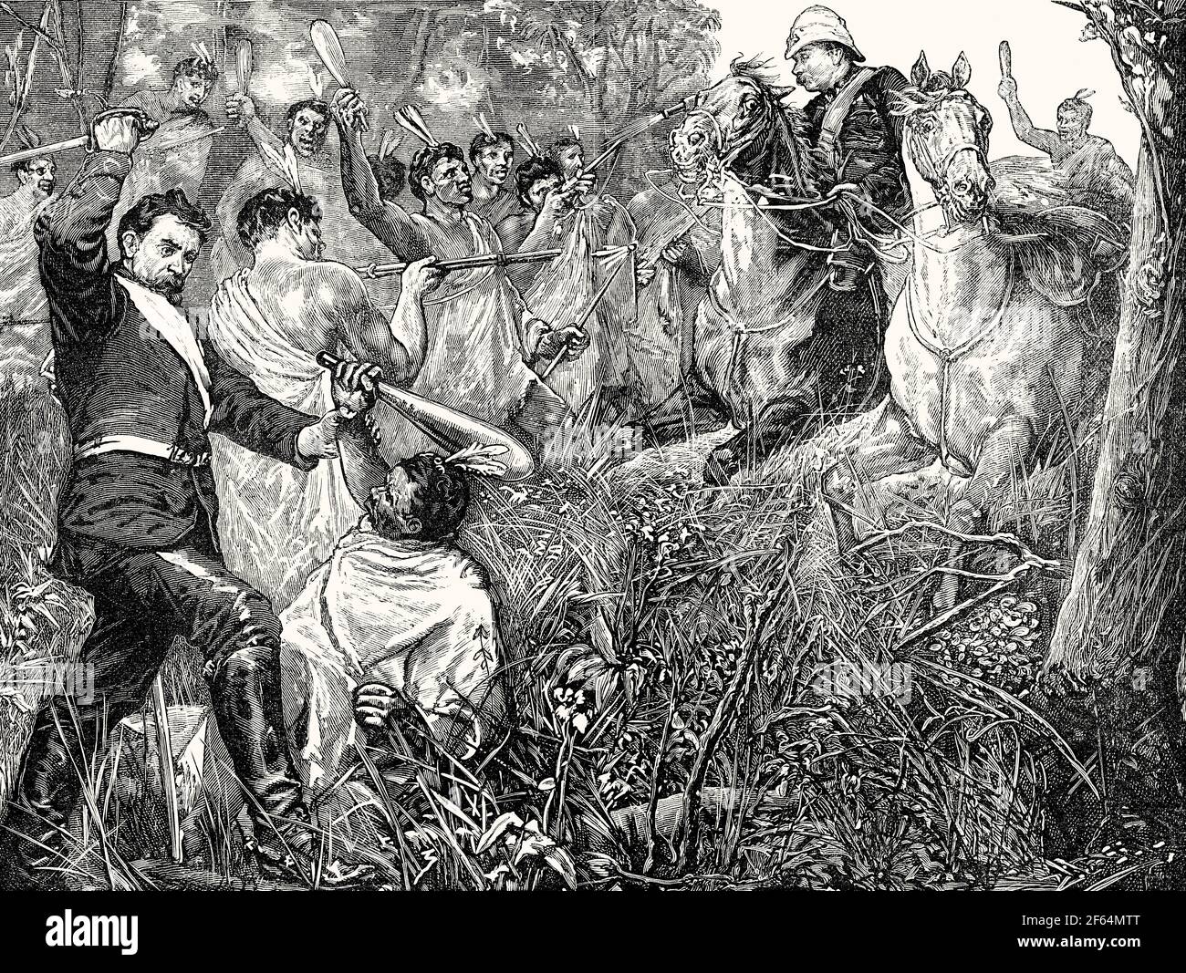 Lieutenant-colonel McNeill, invasion de Waikato, guerres de Nouvelle-Zélande, 30 mars 1864 Banque D'Images