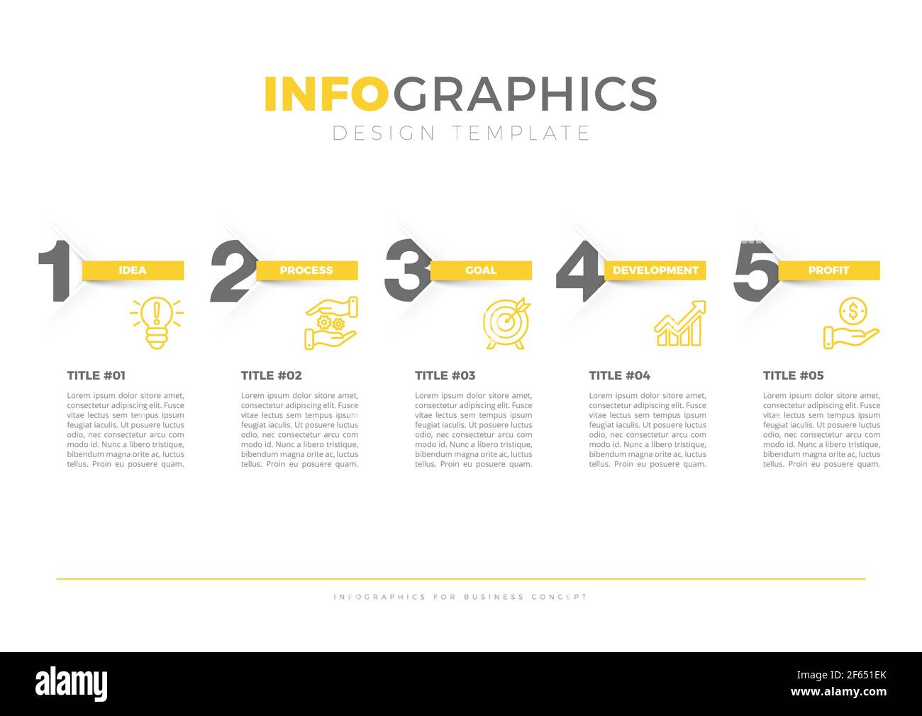 Conception graphique avec 5 options ou étapes. Infographies pour le concept d'entreprise. Illustration de Vecteur