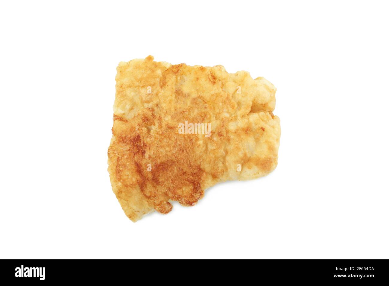 Savoureux poisson frit isolé sur fond blanc Banque D'Images