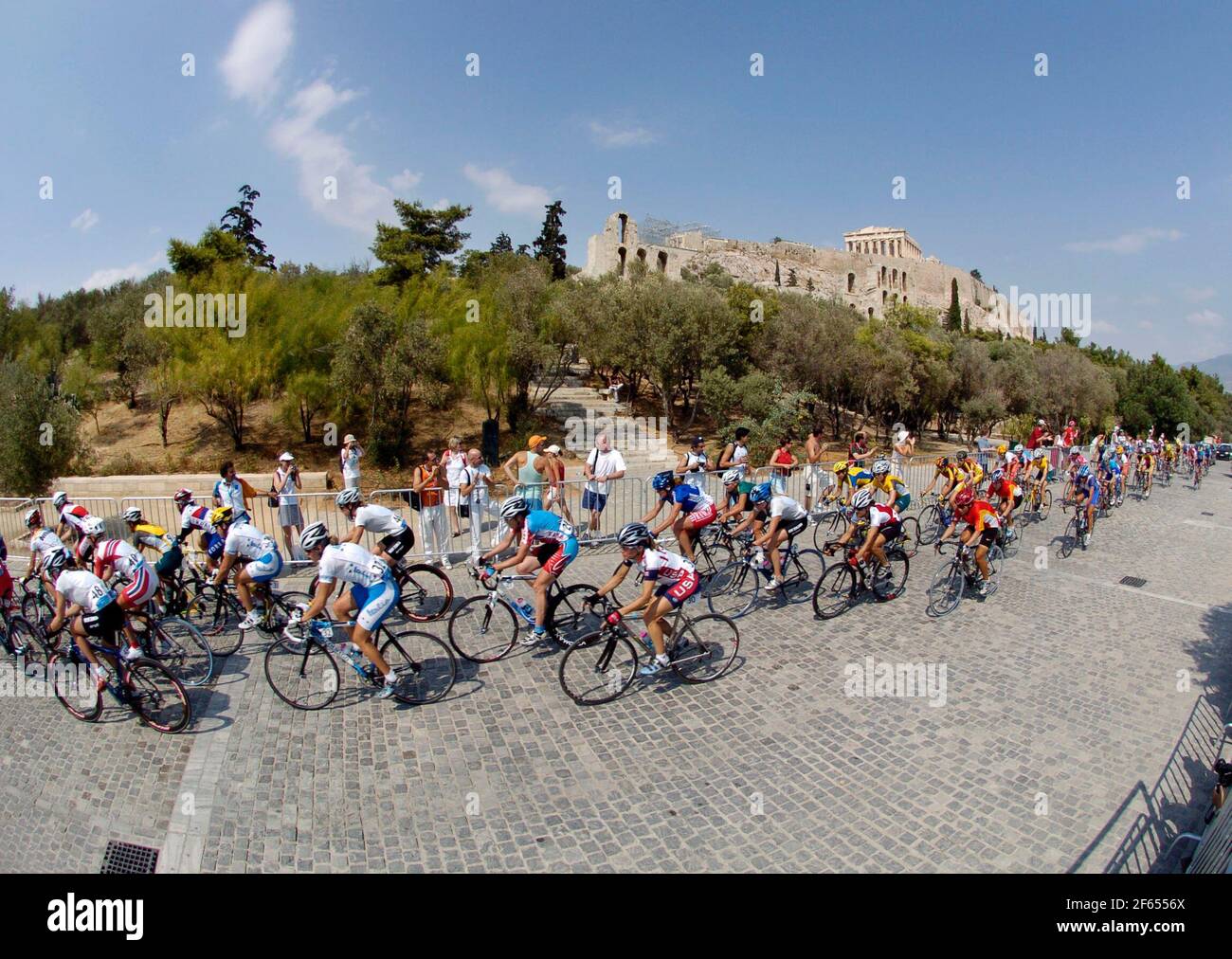 JEUX OLYMPIQUES À ATHÈNES 15/8/2004. PHOTO DE PISTE CYCLABLE DE WOMANS DAVID ASHDOWN Banque D'Images